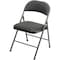 Global Industrial Steel Frame Folding Chair, Padded Fabric Seat and Back, Black 607864BK - alternate 1
